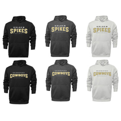 NEW-Golden Spikes Customizable Zippered Pocket Dri Fit Hoodie Thumbnail